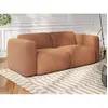 Vente-Unique Canapé fixe velours 3 places terracotta