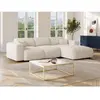 Vente-Unique Canapé d'angle polyester 5 places blanc