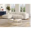 Vente-Unique Grand canapé d'angle gauche convertible en tissu bouclett...