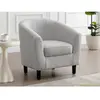Fauteuil cabriolet en tissu chiné gris clair CRISTOBAL