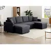 Vente-Unique Canapé convertible polyester 5 places noir