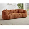 Canapé 3 places en tissu bouclette terracotta COLIANI