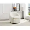 Fauteuil pivotant en tissu bouclette blanc NETALIO