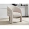 Fauteuil en tissu texturé beige ZELUVA