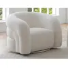 Fauteuil pivotant en tissu bouclette blanc LAPIOTA de Maison Céphy