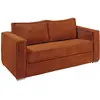 VENTE-UNIQUE Canapé convertible velours 3 places terracotta