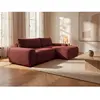 Canapé D'Angle Droit Convertible En Tissu Chenille Bordeaux Daviso