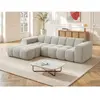 Canapé d'angle gauche en tissu chenille beige CALESO de Maison Céphy