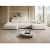 Vente-unique.com Grand canapé d'angle panoramique convertible en tissu...