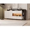 Vente-unique.com Buffet panneau de particule naturel foncé