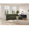 Vente-Unique Canapé d'angle convertible express en tissu texturé vert ...