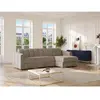 Vente-Unique Canapé d'angle convertible express en tissu texturé taupe...