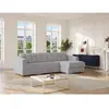 Vente-Unique Canapé d'angle convertible express en tissu texturé gris ...
