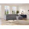 Vente-Unique Canapé d'angle convertible express en tissu texturé gris ...