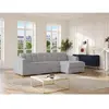 Vente-Unique Canapé d'angle convertible express en tissu texturé gris ...