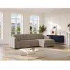Vente-Unique Canapé d'angle convertible express en tissu texturé taupe...