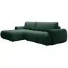 Canapé d'angle gauche convertible en tissu vert sapin FRIDORA