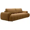 Canapé 4 places convertible en tissu jaune moutade FRIDORA