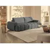 Vente-unique - Canapé 4 places convertible en tissu gris fridora