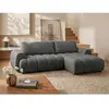 Canapé dangle droit convertible en tissu gris FRIDORA