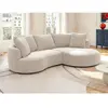 Canapé d'angle droit en tissu chenille taupe CEPRANO de Maison Céphy