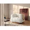 Fauteuil en tissu bouclette blanc cassé COLIANI