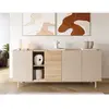 Buffet avec 4 portes et 2 niches - Beige et Naturel clair - REYALA