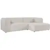 Canapé d'angle droit en tissu texturé beige RIMALO
