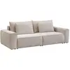 Canapé 3 places convertible en tissu chenille beige RICAPO
