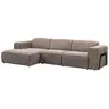 Canapé d'angle gauche en tissu chiné taupe TEJAMI