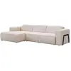 Canapé d'angle gauche en tissu chiné beige  TEJAMI