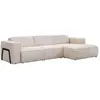 Canapé d'angle droit en tissu chiné beige TEJAMI