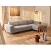 Canapé d'angle droit en tissu texturé taupe SAPIGO