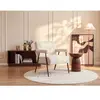 Fauteuil en tissu texturé beige avec pieds effet bois MIROSIA