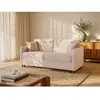 Vente-unique.com Canapé 3 places convertible express en tissu beige - ...