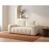 Canapé 2 places compressé en tissu texturé beige BENAFO