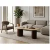 Vente-unique.com Table basse en travertin et bois d'acacia - Beige et ...