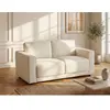 Canapé 2 places en tissu texturé blanc cassé NETUSO