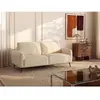Canapé 3 places en tissu texturé blanc cassé LETROSA