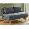 Canapé 2 places convertible en tissu gris VALERIO