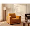 Fauteuil en tissu texturé terracotta NETUSO