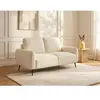Canapé 2 places en tissu texturé blanc cassé LETROSA