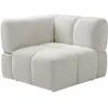 Fauteuil d'angle en tissu texturé blanc cassé CARLIVI