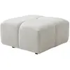 Pouf en tissu texturé blanc cassé CARLIVI