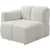 Fauteuil d'angle gauche en tissu texturé blanc cassé CARLIVI