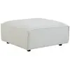 Pouf en velours côtelé beige RUZOLO