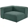Fauteuil d'angle gauche en velours côtelé vert RUZOLO