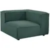 Fauteuil d'angle en velours côtelé vert RUZOLO
