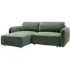 Canapé d'angle gauche convertible en tissu chenille vert sapin PLUFATI