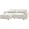 Vente-unique.com Canapé dangle gauche convertible en tissu chenille blanc cassé PLUFATI